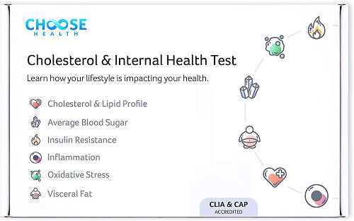 Choose Health 6-in-1 Health Test, Cholesterol & Lipids Test Kit, Avg Blood A1c