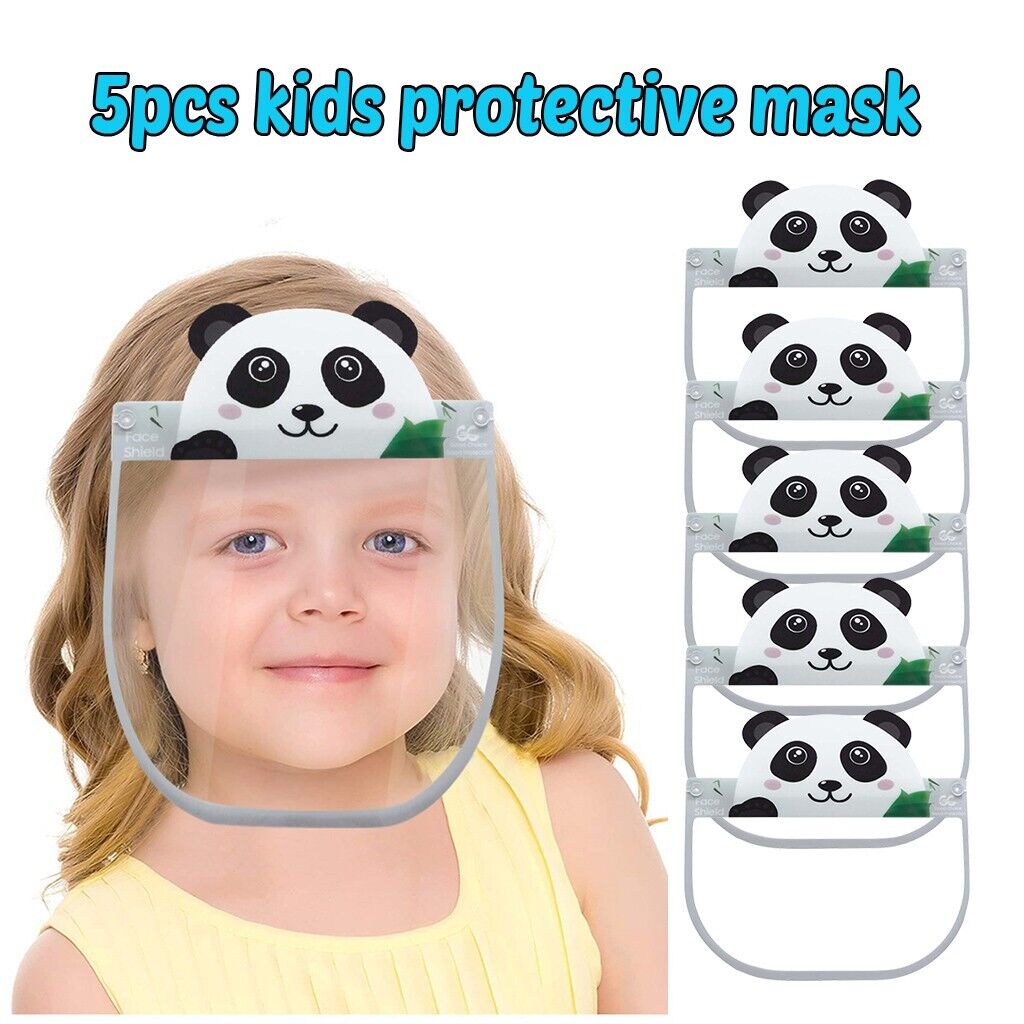 5pcs Children's Waterproof Cartoon Transparent Protective Mask