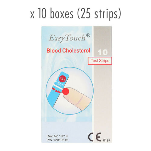 10 Boxes @25 Self Test Strips EasyTouch Blood Glucose Level – 250 Test Strips
