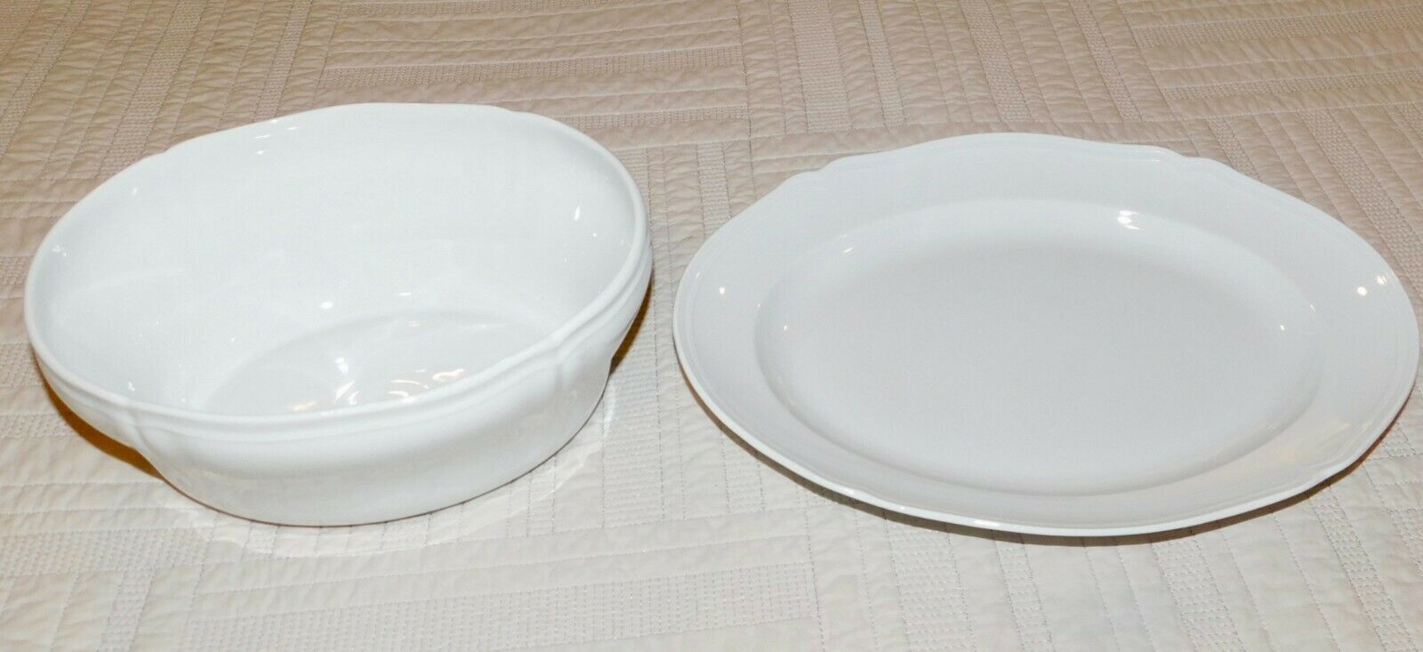 New Richard Ginori Italy Antico Doccia White Oval Serving Platter &bowl Dish Set